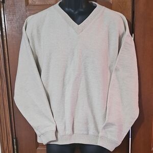 Lands' End Women's Cotton V-Neck Oatmeal Sweateshirt